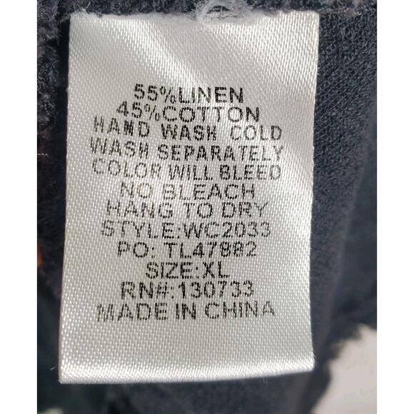 Umgee Babydoll Linen Blend Tunic Peasant Boho Ruffle Short Sleeve Fringed Sz XL - Picture 10 of 11